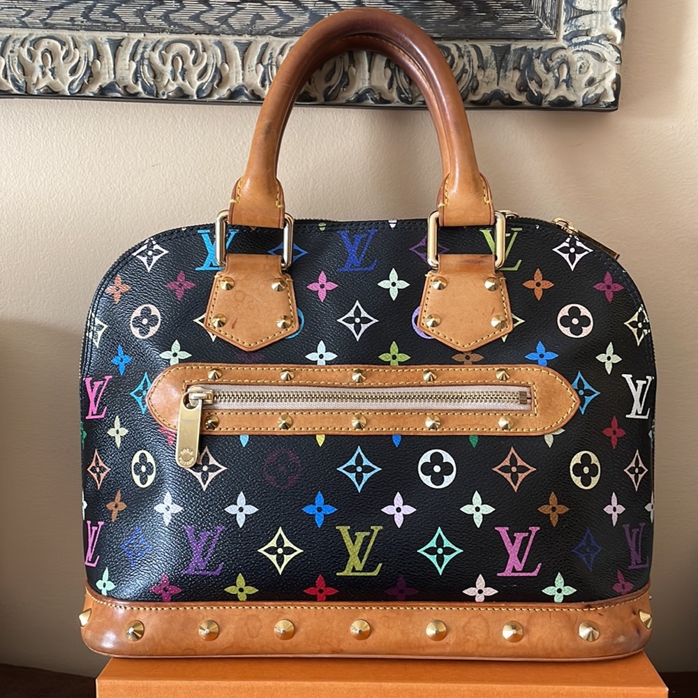 ‼️SOLD‼️Louis Vuitton multicolor Black multicolor Alma satchel bag - Picture 1 of 8